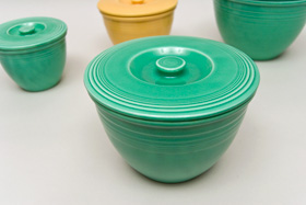 Vintage Fiesta Nesting Bowl Lid Number Three in Original Green Vintage Fiesta Nesting Bowl Lid Number Three in Original Green