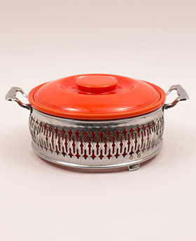 Original Red Kitchen Kraft Casserole with Metal Holder: GoAlong Fiestaware Pottery Original Red Kitchen Kraft Casserole with Metal Holder: GoAlong Fiestaware Pottery