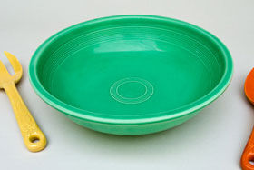 Vintage Fiesta 11 3/4 inch Fruit Bowl: Original Green Fiestaware For Sale Rare Gift Hard to Find 1930s 1940s
Vintage Fiesta 11 3/4 inch Fruit Bowl: Original Green Fiestaware For Sale Rare Gift Hard to Find 1930s 1940s