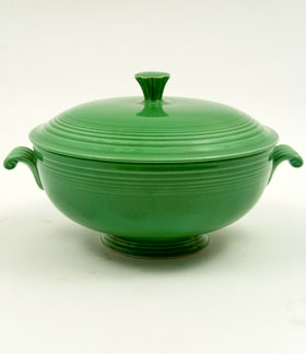 Vintage Fiesta Medium Green Covered Casserole Fiestaware Pottery Vase: Gift, Rare, Hard to Find, Buy Onlline Now, American Antique Pottery
