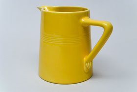  Vintage Harlequin Original Yellow 22 ounce jug or milk pitcher: Harlequin Dinnerware 30s 40s American Solid Color Dinnerware For Sale       