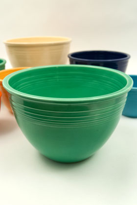 Red Vintage Fiesta Mixing Bowl Number 6 Green Nesting Bowl For Sale Red Vintage Fiesta Mixing Bowl Number 6 Green Nesting Bowl For Sale