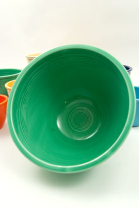 Vintage Fiesta Number 7 Original Green Nesting Bowl Green Vintage Fiesta Mixing Bowl Number 7 Green Nesting Bowl For Sale