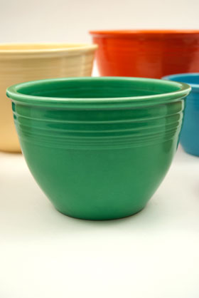 Vintage Fiestaware Nesting Bowl in Original Green Glaze For Sale Vintage Fiestaware Nesting Bowl in Original Green Glaze For Sale