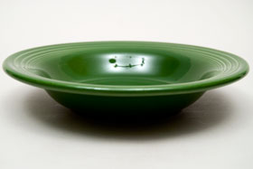 Vintage Fiesta 50s Color Forest Green Deep Plate: Hard to Find Go-Along Fiestaware Pottery For Sale