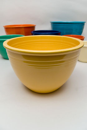Vintage Fiesta Nesting Bowl Number Five in Yellow For Sale