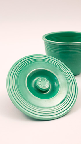 Vintage Fiesta Number One Mixing Bowl Lid in Original Green Glaze