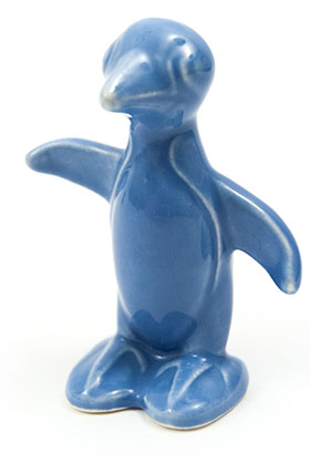 Harlequin Animal Novelty Mauve Blue Penguin Homer Laughlin Pottery for Woolworths