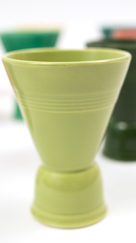 Vintage Harlequin Double Egg Cup in Chartreuse