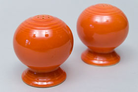 Vintage Fiestaware Salt and Pepper Shakers in Original Original Red Glaze For Sale Vintage Fiestaware Salt and Pepper Shakers in Original Original Red Glaze For Sale