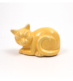 Harlequin Yellow Cat Novelty Animal Homer Laughlin Pottery for Woolworths