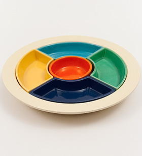 Fiesta Relish Tray: Complete, Original Six Colors Fiestaware Lazy Susan Fiesta Relish Tray: Complete, Original Six Colors Fiestaware Lazy Susan