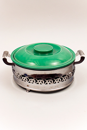 Original Green Kitchen Kraft Casserole with Medal Holder: GoAlong Fiestaware Pottery For Sale