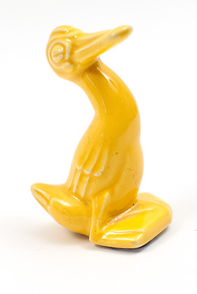 Harlequin Animal Novelty Duck in Yellow Glaze Homer Laughlin Pottery for Woolworths