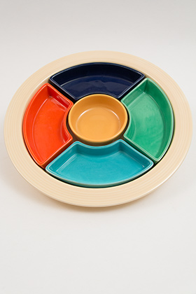 Fiesta Relish Tray: Complete, Original Six Colors Fiestaware Lazy Susan Fiesta Relish Tray: Complete, Original Six Colors Fiestaware Lazy Susan