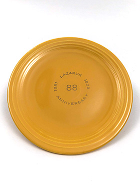 Vintage Fiesta Lazarus 1939 Anniversary Plate in Original Yellow Glaze Vintage Fiesta Lazarus 1939 Anniversary Plate in Original Yellow Glaze