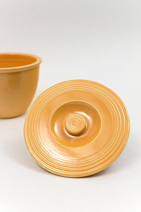 Vintage Fiesta Number One Mixing Bowl Lid in Original Yellow Glaze