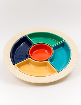 Fiesta Relish Tray: Complete, Original Six Colors Fiestaware Lazy Susan Fiesta Relish Tray: Complete, Original Six Colors Fiestaware Lazy Susan