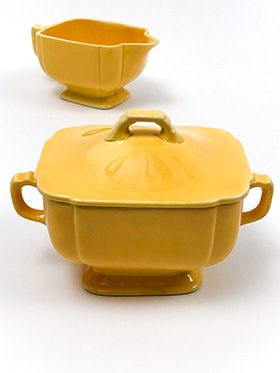  Riviera Pottery for Sale: Original Yellow Sugar and Creamer Set from vintagefiestaware.com
      