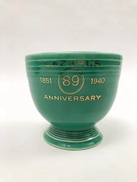 Vintage Fiestaware Lazarus 1940 Anniversary Egg Cup in Original Green Glaze