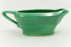 Vintage original Green Harlequin Pottery Sauce Boat