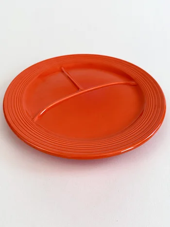 rare vintage fiestaware Red 12 inch divided compartment plate for sale