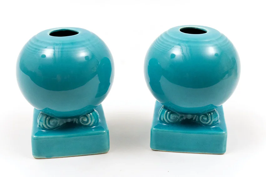 turquoise vintage fiesta bulb candle holders