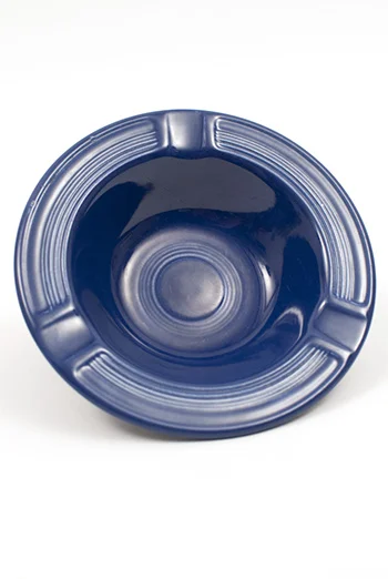 Vintage Fiestaware Early Variation Ashtray in Original Cobalt Blue Glaze