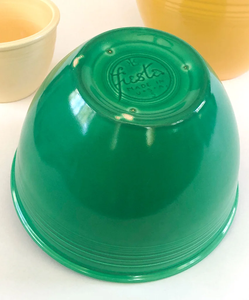 original green number 5  vintage fiesta mixing bowl for sale