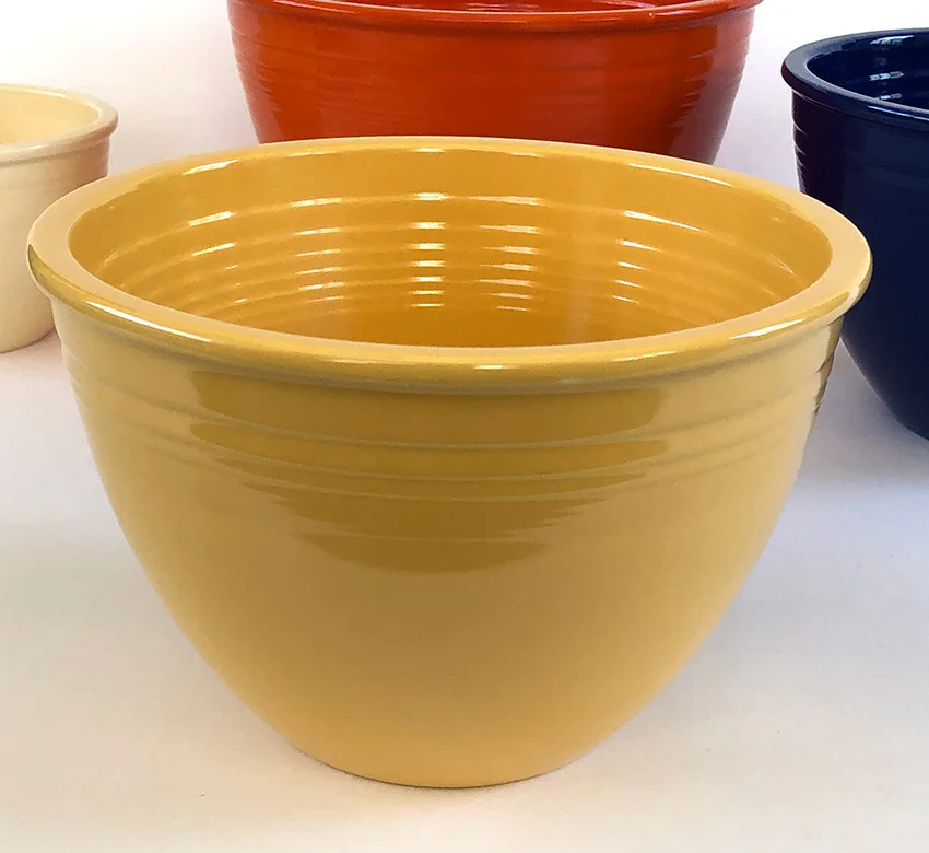 yellow number 5 vintage fiesta mixing bowl for sale