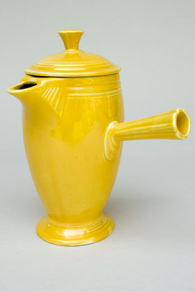 VIntage Fiestaware, Original Yellow, Demitasse Coffeepot, A.D., Stick Handle, Rare Pottery For Sale