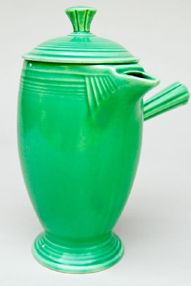 VIntage Fiestaware, Original Green, Demitasse Coffeepot, A.D., Stick Handle, Rare Pottery For Sale