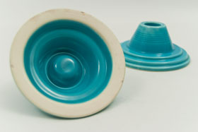 Rare Harlequin Pottery Turquoise Candle Holders For Sale Antique Homer Laughlin Art Deco Fiestaware