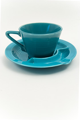 Harlequin Pottery Saucer Ashtray in Turquoise Glaze