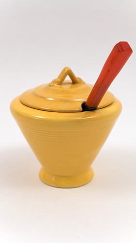 Rare Harlequin Pottery Marmalade in Original Yellow Glaze Rare Harlequin Pottery Marmalade in Original Yellow Glaze