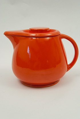 Kitchen Kraft Covered Jug in Original  Radioactive Red: Hard to Find Go-Along Fiestaware Pottery For Sale