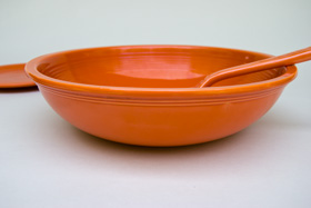      Vintage Fiesta 11 3/4 inch Fruit Bowl: Original Red Fiestaware For Sale Rare Gift Hard to Find 1930s 1940s       