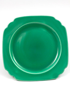 Vintage Riviera Pottery Original Green 9 inch Luncheon Plate