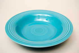 Vintage Fiesta Turquoise Deep Plate: Fiestaware Pottery For Sale