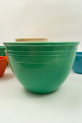 Vintage Fiesta Nesting Bowl Large Number Seven in Original Green Glaze