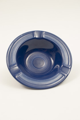 Vintage Fiesta Pottery Early Variation Ashtray in Original Cobalt Blue Glaze