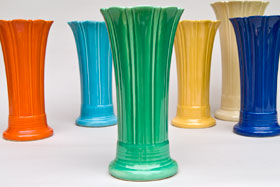 Vintage Fiesta 10 inch Original Green  Fiestaware Pottery Vase: Gift, Rare, Hard to Find, Buy Onlline Now, American Antique Pottery