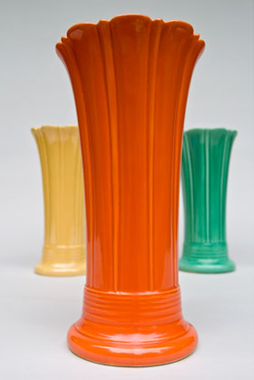 Red vintage fiestaware vase for sale original fiesta tableware from Happy Heidi