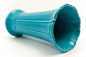 Vintage Fiesta 8 inch Vase in Original Turquoise Glaze