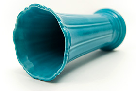 Vintage Fiesta 8 inch Vase in Original Turquoise Glaze