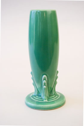 Vintage Fiestaware Bud Vase in Original Green Glaze For Sale