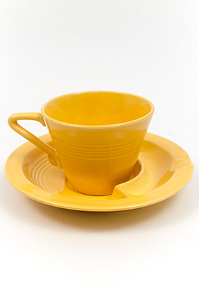 Harlequin Pottery Saucer Ashtray in Harlequin Yellow Glaze Harlequin Pottery Saucer Ashtray in Harlequin Yellow Glaze