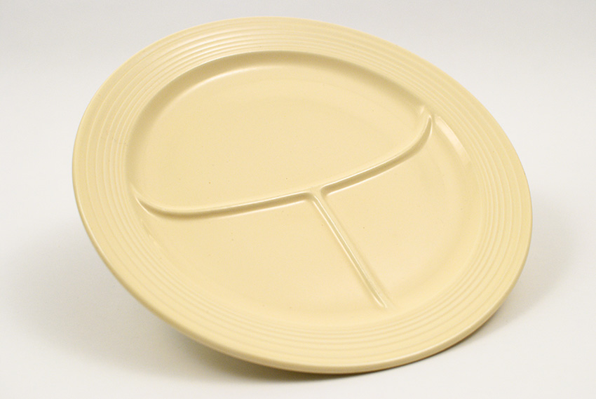 ivory vintage fiestaware 12 inch divided compartment plate for sale