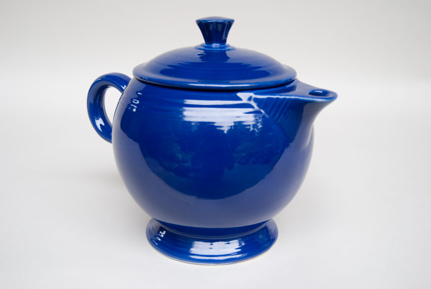 cobalt blue vintage fiesta large ring handled teapot for sale