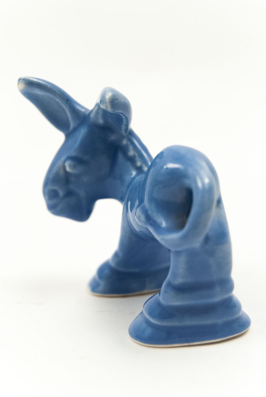 Harlequin Animal: Donkey in Mauve Blue Glaze. Vintage Homer Laughlin ...